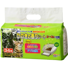  Ishihara Салфетка для кошачьего туалета UNICHARM 3-4 дневная  антибактериальная с хиноки 34шт, фото 1 