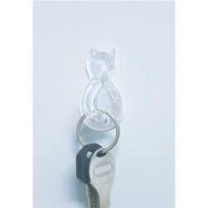  Kokubo Крючок клейкий в форме фигурки кошки, прозрачный, большой и маленький, по 1 шт., фото 2 