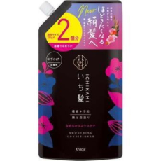  KRACIE Ichikami Smooth Care Conditioner Кондиционер для поврежденных волос, разглаживающий, с ароматом цветущей горной вишни, сменная упаковка с крышкой 660г., фото 1 