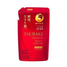  SHISEIDO Tsubaki Premium Moist Увлажняющий шампунь для волос, с маслом камелии, с цветочно-фруктовым ароматом, сменная упаковка 330мл., фото 1 