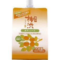  KUMANO YUSHI Kakishibu Body Soap Жидкое мыло для тела, антибактериальное, с экстрактом хурмы и гиалуроновой кислотой, сменная упаковка с крышкой 1000мл., фото 1 