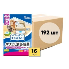  Elleair Kimi Omoi Салфетка для кошачьего туалета KAO/Unicharm антибактериальная  45Х30см 16шт Х 12 уп для 2-х и более кошек, фото 1 