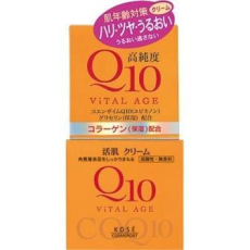  KOSE Vital Age Q10 Cream Увлажняющий крем для лица, с коэнзимом Q10 и морским коллагеном, 40г., фото 1 