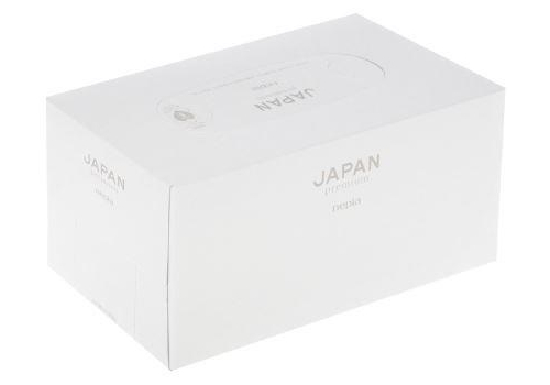  Nepia Салфетки бумажные двухслойные Japan Premium БЕЛАЯ коробка 220шт, фото 1 