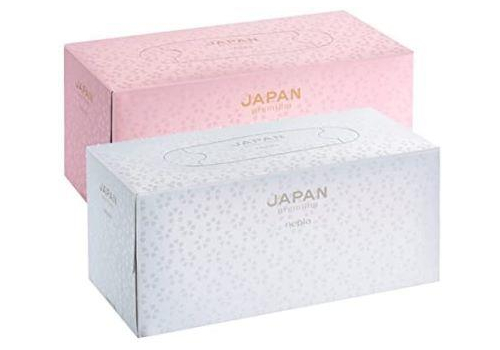  Nepia Салфетки бумажные двухслойные Japan Premium БЕЛАЯ коробка 220шт, фото 2 