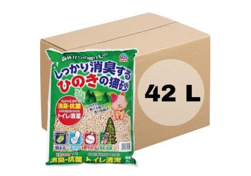 Earth Pet Наполнитель для кошачьего туалета древесный комкующийся Hinoki японская ель  7л х 6уп, фото 1 