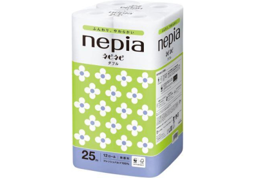  NEPIA Туалетная бумага двухслойная  без аромата 25м x 12шт, фото 1 