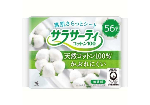  Kobayashi Sarasaty Cotton 100% Ежедневные гигиенические прокладки 100% хлопок, без аромата, 56шт., фото 1 