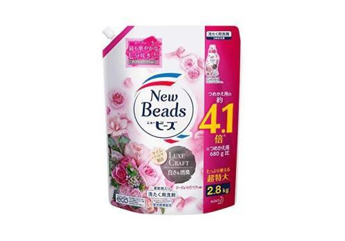  KAO New Beads Luxe Craft Мягкий гель для стирки белья "Цветочный Люкс", с ароматом розы и магнолии, мягкая упаковка с крышкой 2,8кг., фото 1 