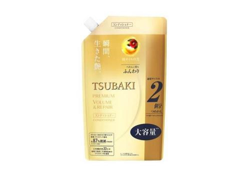  SHISEIDO Tsubaki Premium Volume Кондиционер для восстановления и придания объема волосам, с маслом камелии, с цветочно-фруктовым ароматом, сменная упаковка с крышкой 660мл., фото 1 