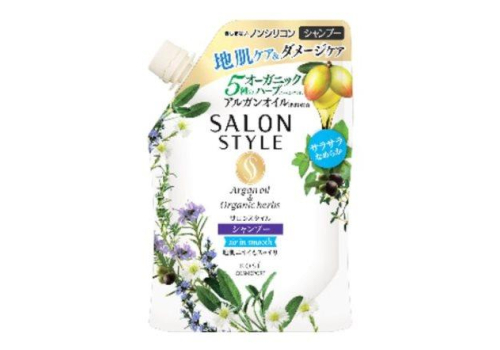  KOSE Salon Style Air in Smooth Шампунь для волос разглаживающий, с органическими маслами, с ароматом цветов и трав, мягкая упаковка, 360мл., фото 1 