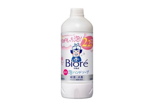 KAO Biore U Foaming Hand Soap Мыло-пенка для рук с антибактериальным эффектом, для всей семьи, с ароматом фруктов, запасной блок 430мл., фото 1 