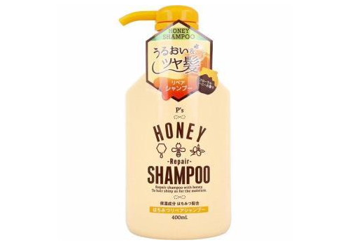  KUMANO YUSHI P's Honey Repair Shampoo Восстанавливающий шампунь для волос, с оливковым маслом, медом и маточным молочком, с мягким цветочным ароматом, 400мл., фото 1 