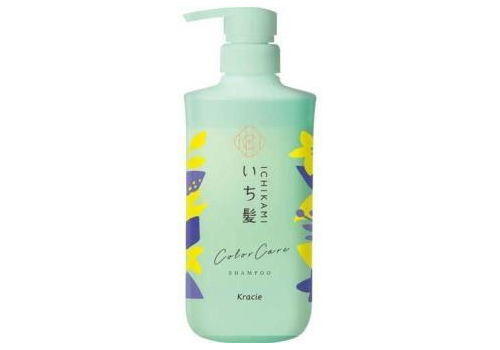  KRACIE Ichikami Color Care & Base Shampoo Восстанавливающий шампунь для ухода за окрашенными волосами, с ароматом цветущей горной вишни и цветков лимона, помпа 480мл., фото 1 