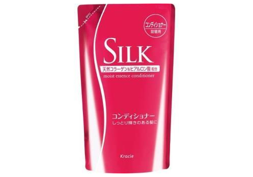  KRACIE Silk Moist Essence Conditioner Увлажняющий кондиционер для волос, с шелком и природным коллагеном, с цветочно-фруктовым ароматом, сменная упаковка 350мл., фото 1 