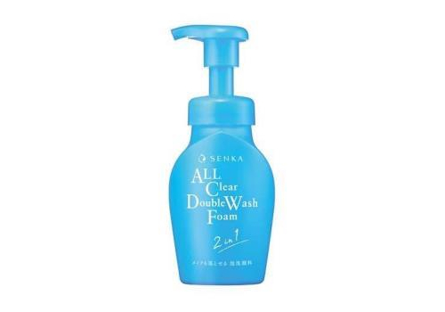  SHISEIDO Senka All Clear Double Wash Foam Пенка-мусс для умывания и снятия макияжа, с гиалуроновой кислотой и протеинами шелка, 150мл., фото 1 