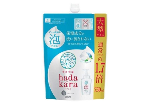  LION Мыло-пенка для тела Hadakara с ароматом кремового мыла 750 мл, фото 1 