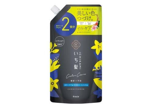  KRACIE Ichikami Color Care & Base Conditioner Восстанавливающий кондиционер для ухода за окрашенными волосами, с ароматом цветущей горной вишни и цветков лимона, сменная упаковка с крышкой 660г., фото 1 