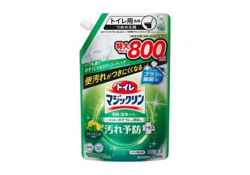  KAO Toilet Magiclean Deodorant & Clean Citrus Mint Чистящее и дезодорирующее средство для туалета, с цитрусово-мятным ароматом, мягкая упаковка с крышкой 800мл., фото 1 