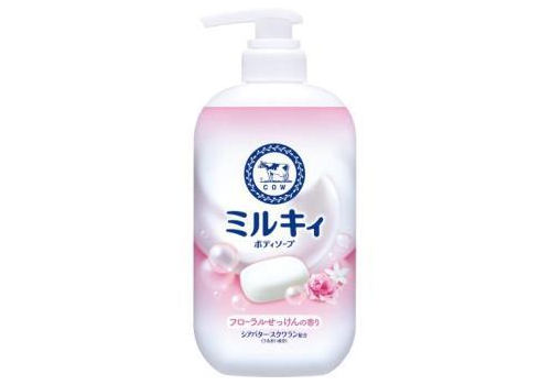  COW Мilky Body Floral Soap Жидкое молочное мыло для тела, c маслом ши и скваланом, с ароматом цветочного мыла и фруктовыми нотками, помпа 500мл., фото 1 