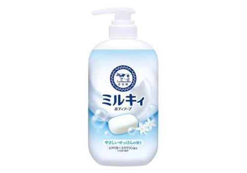  COW Мilky Body Gentle Soap Жидкое молочное мыло для тела, c маслом ши и скваланом, с ароматом цветочного мыла и пудровыми нотками, помпа 500мл., фото 1 