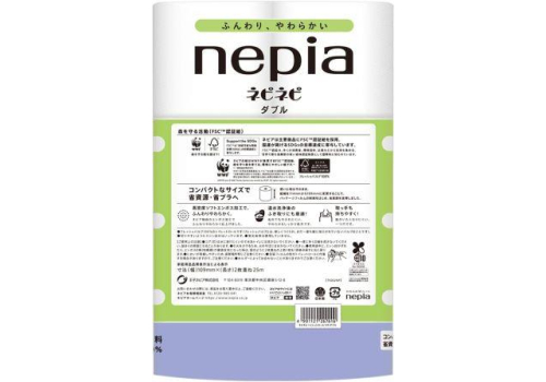  NEPIA Туалетная бумага двухслойная  без аромата 25м x 12шт, фото 2 