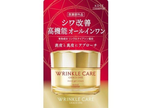  KOSE Grace One Wrinkle Care Moist Gel Cream Увлажняющий гелеобразный крем для лица, против морщин, 100г., фото 1 