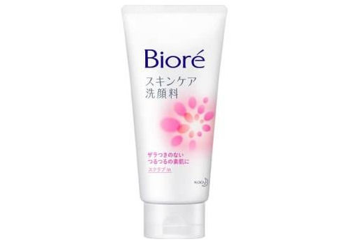  KAO Biore Skin Care Scrub In Пенка-скраб для лица, c освежающим цветочным ароматом, туба 130г., фото 1 