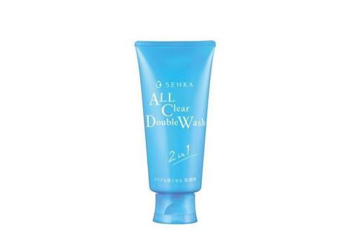  SHISEIDO Senka All Clear Double Wash Пенка для умывания и снятия макияжа, с гиалуроновой кислотой и протеинами шёлка, туба 120г., фото 1 