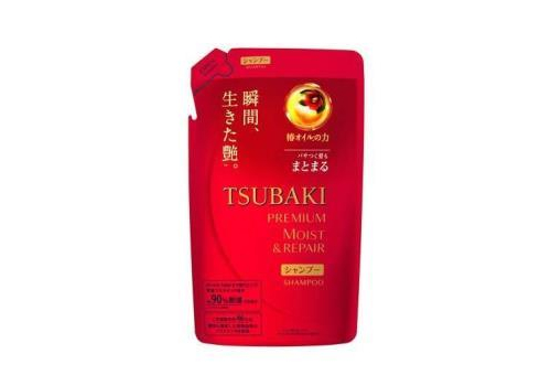  SHISEIDO Tsubaki Premium Moist Увлажняющий шампунь для волос, с маслом камелии, с цветочно-фруктовым ароматом, сменная упаковка 330мл., фото 1 