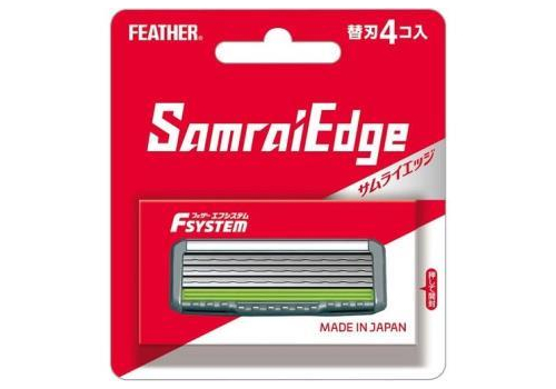  Feather Запасные кассеты с тройным лезвием для станков Feather «Samrai Edge» 4 шт, фото 1 