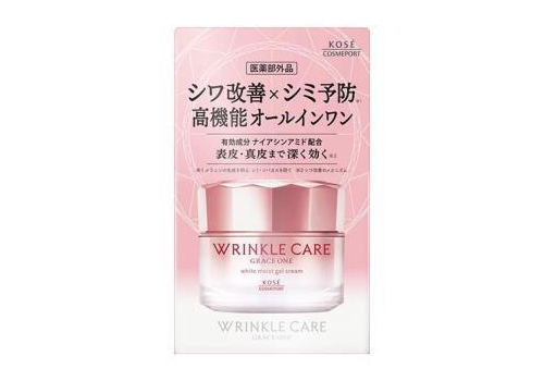  KOSE Grace One Wrinkle Care White Moist Gel Cream Отбеливающий гелеобразный крем для лица, против морщин, 100г., фото 1 