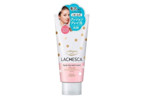  KOSE Softymo Lachesca Clay Wash Moist Пенка для умывания увлажняющая, с белой глиной и гиалуроновой кислотой, 130г., фото 1 